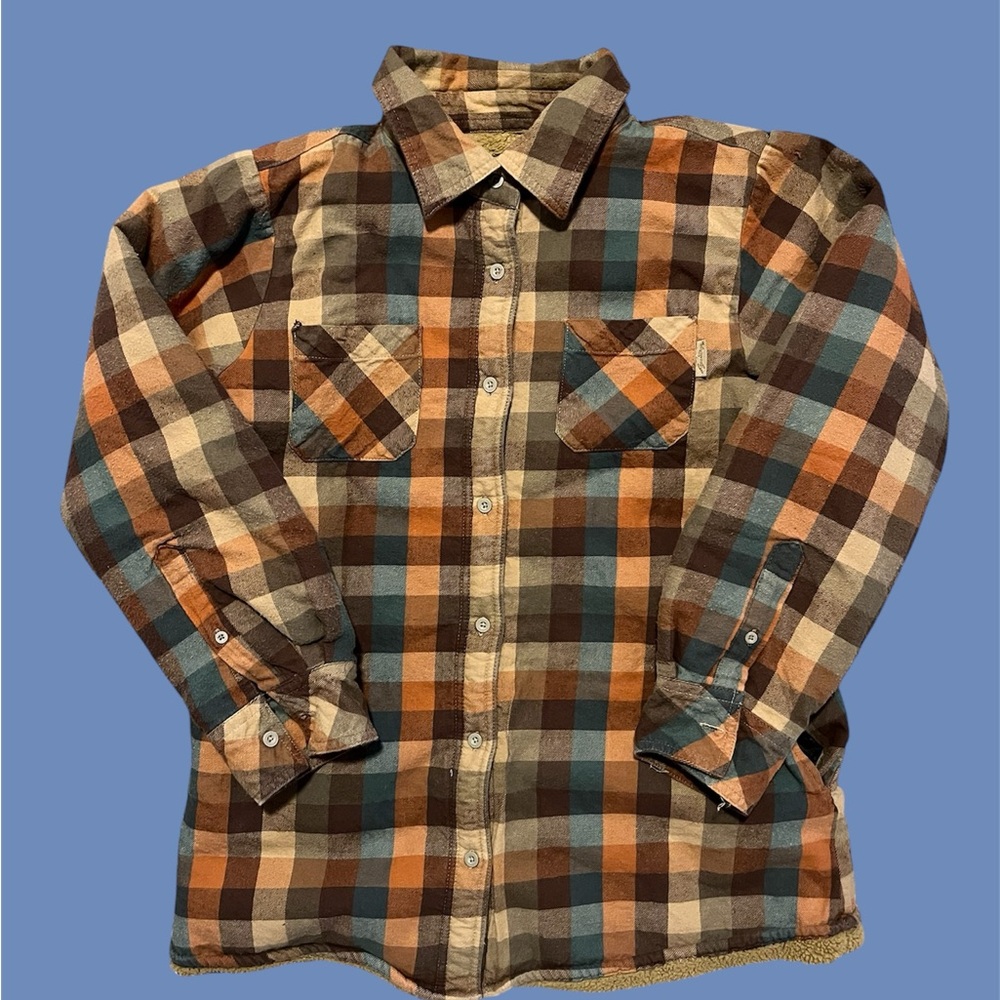 Legendary Whitetails Deer Gear Sherpa Flannel Hunting Workwear Mens Size L